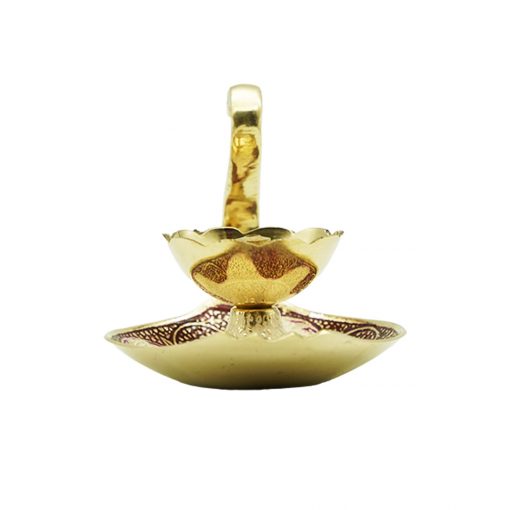 Brass Diya Lamp Kuber Deepak With Swan Design - Image 4