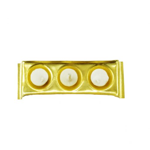 Brass Rectangular Ghee Diya Holder- Small - Image 4