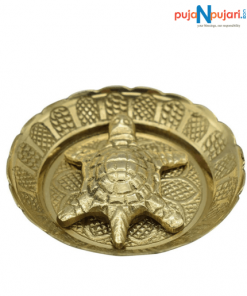 Brass Feng Shui Turtle with Plate-Good Luck Gifts - Puja N Pujari