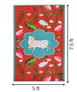 Backdrop for House Warming Decoration Lotus Cow Design Festival Backdrop Decoration Clothes