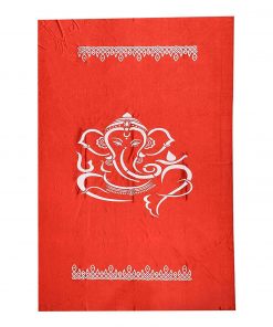 Backdrop for House Warming Decoration Red Colour Ganesh Design Festival Backdrop Decoration Clothes