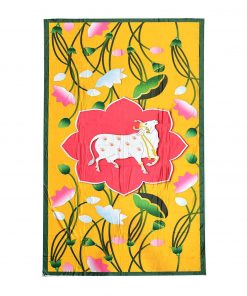 Backdrop for House Warming Decoration Yellow Colour Cow Design Festival Backdrop Decoration Clothes 1