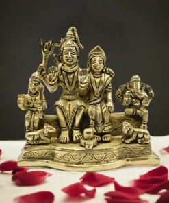 Brass-Shiva-Parivar-Idol-with-Ganesha-and-Karthikey