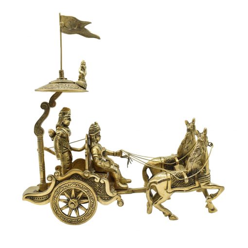 Krishna Arjun Rath Brass Statue Decorative Showpiece