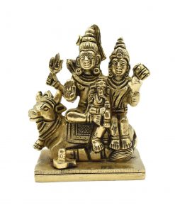 Shiva Parvati Sitting On Nandi Brass Idol