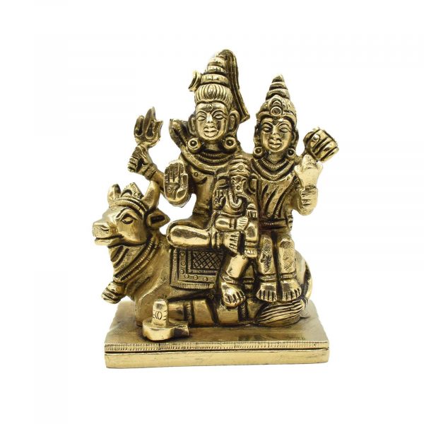 Shiva Parvati Sitting On Nandi Brass Idol