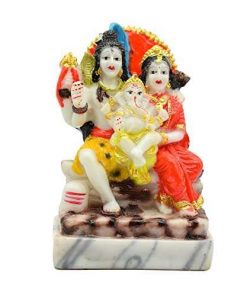 Shiva Family Statue for Pooja - Lord Shiva Parivar Murti for Home Temple