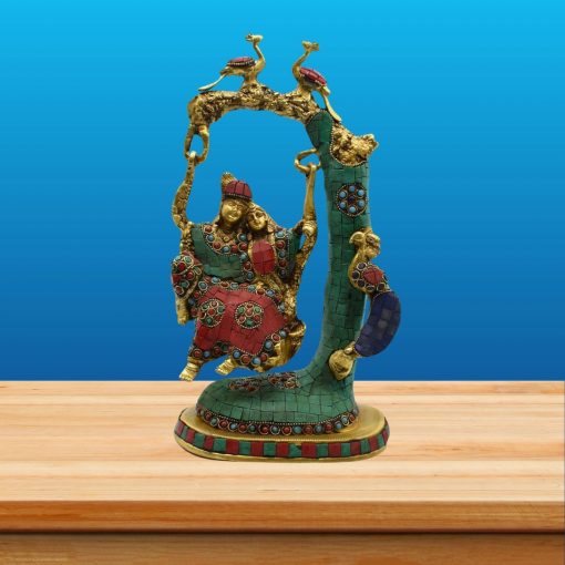 Brass Radha Krishna Jhula Wall Hanging