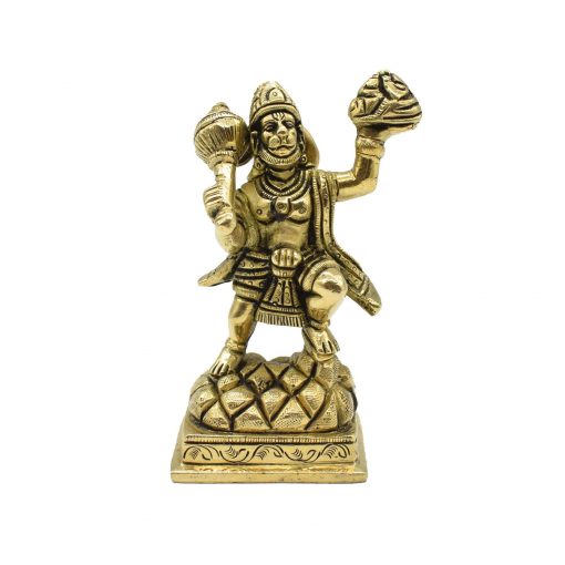 Brass Bajarang Bali Idol with Bala and Sanjeevani Mountain