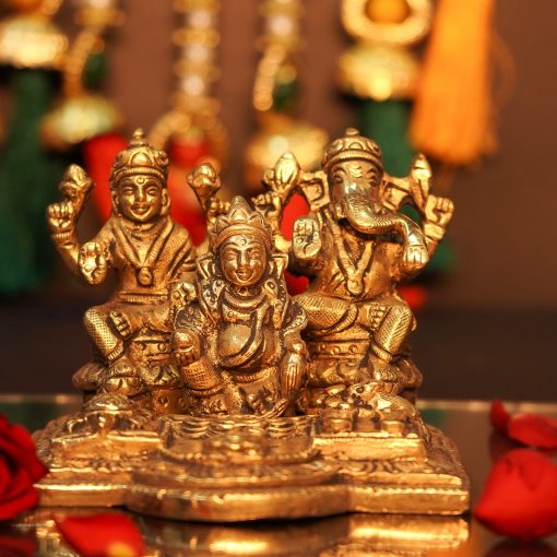 BRASS Kuber Lakshmi Ganesh  Idol.