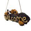Polyresin Welcome Sign in Wooden with Birds,