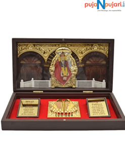 Shirdi Sai Baba Photo Frame with Charan Paduka -Puja N Pujari