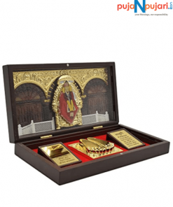 Shirdi Sai Baba Photo Frame with Charan Paduka -Puja N Pujari