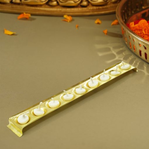 Brass Ghee Diya Holder Rectangle Design-127gm