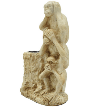 Three Wise Monkeys Polyresin Statue Showpiece - Puja N Pujari