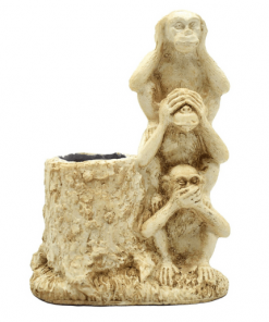 Three Wise Monkeys Polyresin Statue Showpiece - Puja N Pujari