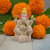 Eco-friendly-Ganesha-Idol-with-golden-crown--9-inch