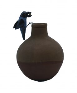 Handmade Clay Thirsty Crow with Pot