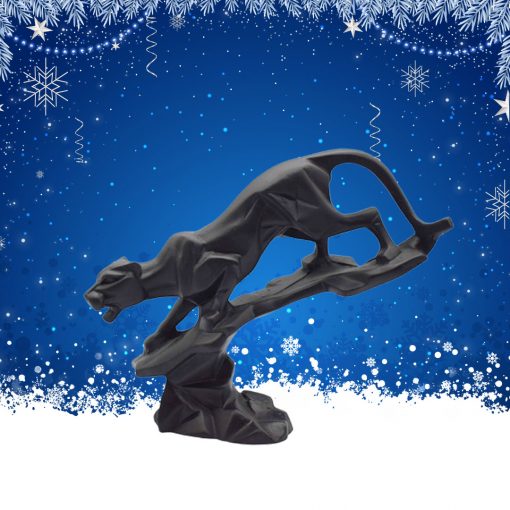 Black Panther Cheetah Statue Showpiece