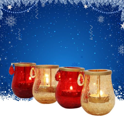 Orchard Crackle Tea Light Holders (Set of 4)