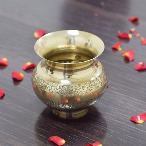 Brass Pooja Lota/Chembu/kalasham/Home Decoration, Diwali Tumbha Lota 7 cm Height - Image 2