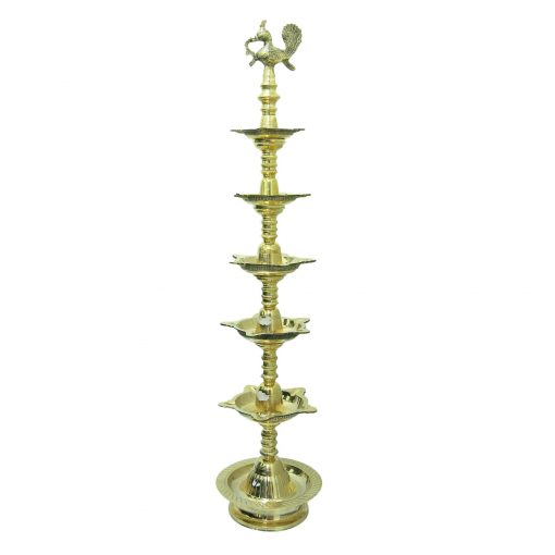 TRADITIONAL BRASS PEACOCK DIYA 4 FEET HEIGHT. - Image 2