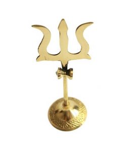 Brass Trishul for Puja | Pital Trishul for Mandir | Trishul with Damroo