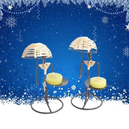 Umbrella Lady Tealight Holders (Set of 2)