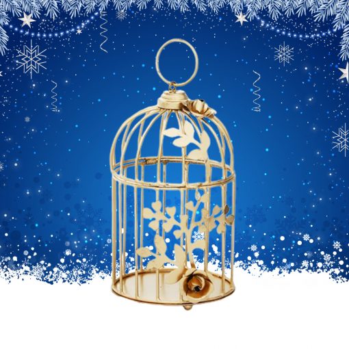 Gold Color Metal Bird cage Tea Light