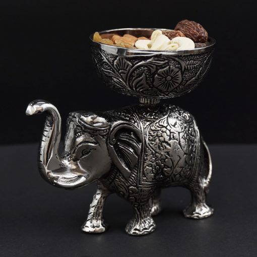 Metal Elephant Dry Fruit Bowl