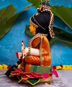 varamahalakshmi doll with full decoration in orange