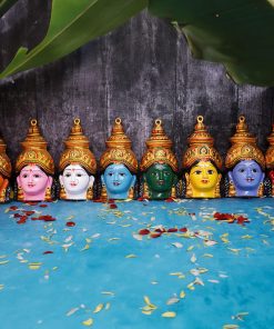 Metal Asthalakshmi Devi Face Idols Set