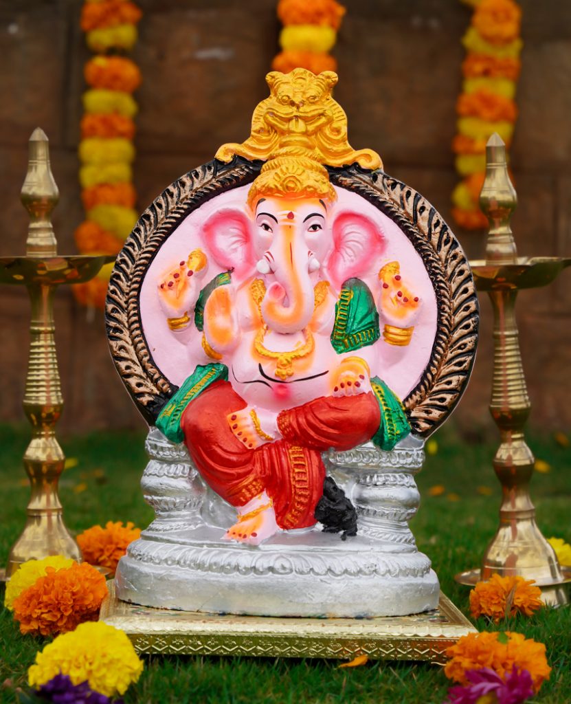 New Style Ganesh Murti in Sinhasana -1.2 Feet | Puja N Pujari