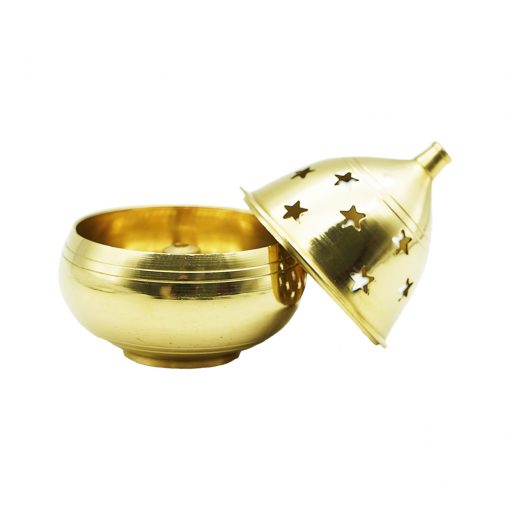 Apple Shape Brass Akhand Diya Oil Lamp for Pooja, Home Temple and Diwali - Image 2