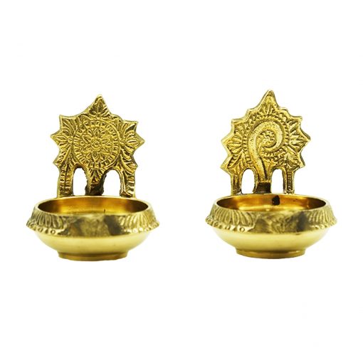 Pure Brass Shanku Chakra kuber Diya, Brass Kuber Diyas, Oil Lamp for Home Decoration, Pooja and Diwali, - Image 2