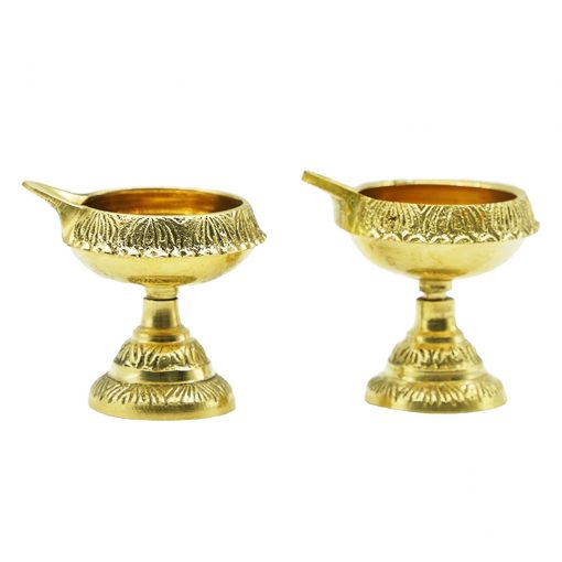 Kuber Diya Jyoti on Stand for Pooja and Diwali Festival Brass Table Diya - Image 2