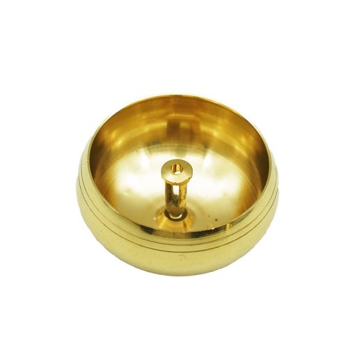 Apple Shape Brass Akhand Diya Oil Lamp for Pooja, Home Temple and Diwali - Image 3