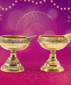 Kuber Diya Jyoti on Stand for Pooja and Diwali Festival Brass Table Diya