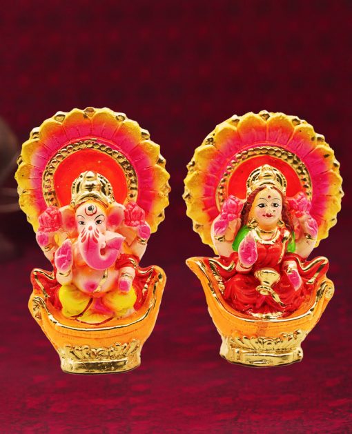 Lakshmi Ganesh Sitting on Boat Golu Dolls - Image 2