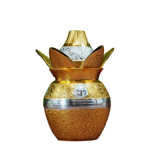 Brass Kalash with Coconut and Mango Leafs/Puja Lota Kalash/Mangal Kalash/with Velvet Box for Puja Kalash - Image 4