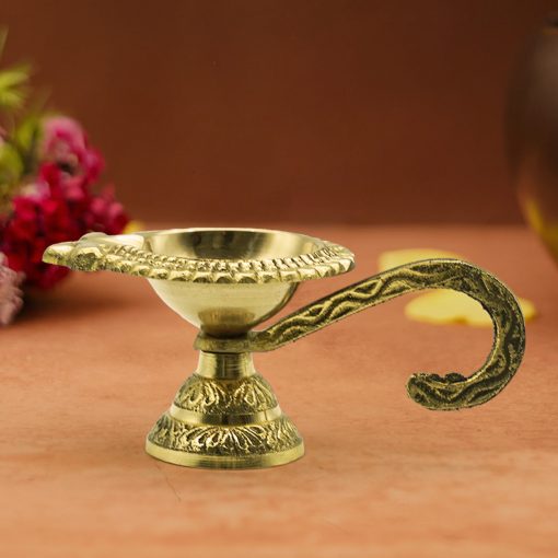 Brass Golden Diya for Temple Puja Room,Diya for puja.