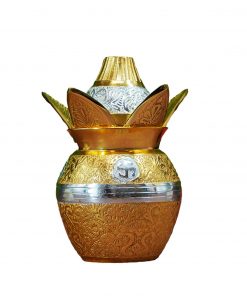 Brass Kalash with Coconut and Mango Leafs/Puja Lota Kalash/Mangal Kalash/with Velvet Box for Puja Kalash