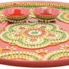 Beautiful Kundan Fancy Pooja Plate, Metal Colorful Pooja Thali Set.