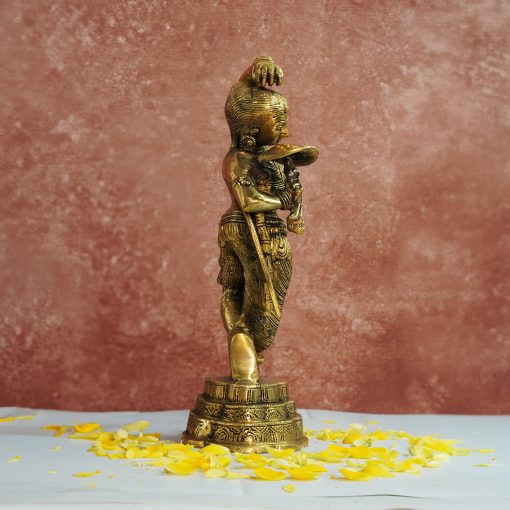 Brass Apsara Idol - Lady Statues- Decorative Sculptures -Artistically Carved Lady Satue - (14 inch Height) - Image 3