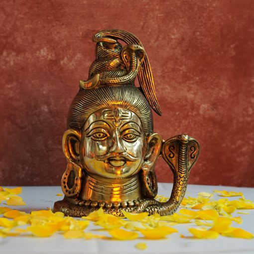 Brass Shiva Face Statues  for Gift Home Decor Decorative Showpiece