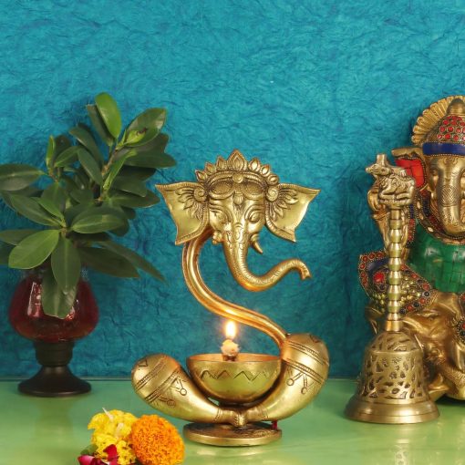 pujanpujari online shopping akhand diya brass diya brass ganesh diya