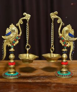 traditional indian oil lamps, cultural home decor, festive decorative lighting, temple decoration items, mandir decoration items, brass diya