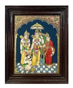 ram darbar tanjore painting, tanjore painting ram darbar, pujanpujari online shopping