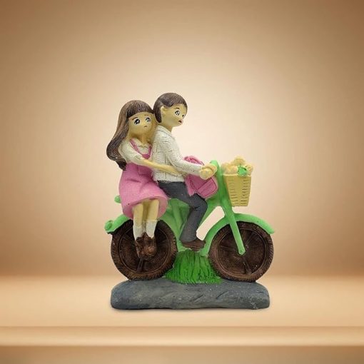 Love Couple Showpiece Sitting on Cycle for Valentine Gift