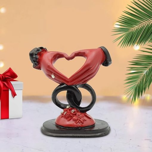 Love Couple Ring Showpiece Statue Gift For Valentine Day